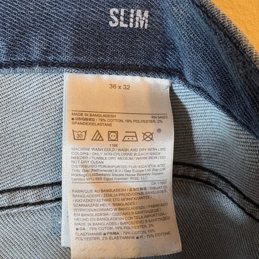 Banana Republic The Traveler Slim Jeans 36x32 Blue Denim Distressed Casual Mens‎